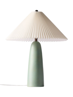 west elm Louis Pleated Shade Table Lamp, Mid Green - view 2, Green Mid