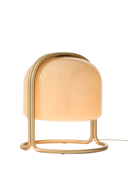 west elm Remy Domed Glass Table Lamp, Beige, Beige