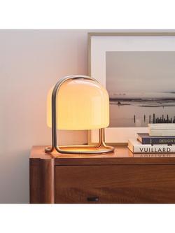 west elm Remy Domed Glass Table Lamp, Beige - view 2, Beige