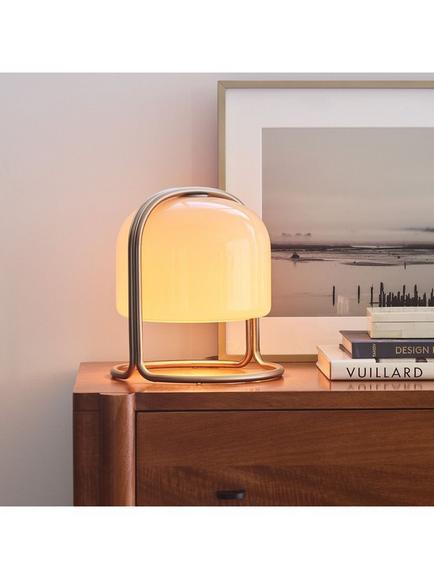 west elm Remy Domed Glass Table Lamp, Beige - view 2, Beige