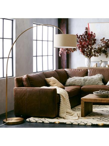 west elm Overarching Floor Lamp, White - view 2, White White