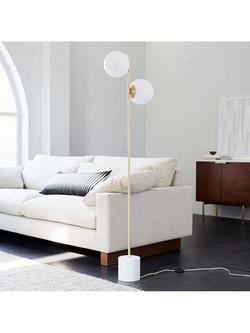 west elm Sphere + Stem Floor Lamp, White - view 2, White White