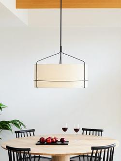 west elm Shaw Pendant Ceiling Light, White, White White