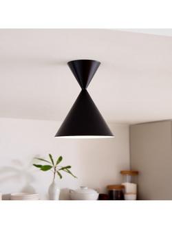 west elm Warren Flush Ceiling Light, Black - view 2, Black Black