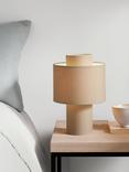 John Lewis Vicente Layered Fabric Mini Table Lamp, Camel