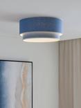 John Lewis Vicente Fabric Semi Flush Ceiling Light, Heritage Blue