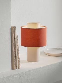 John Lewis Vicente Layered Fabric Mini Table Lamp - view 2, Sunset Orange
