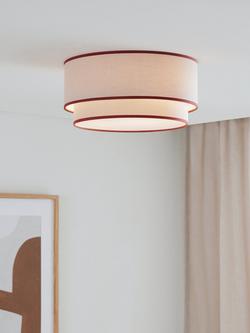 John Lewis Vicente Fabric Semi Flush Ceiling Light - view 2, Sunset Orange