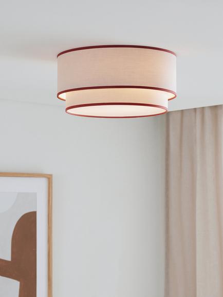 John Lewis Vicente Fabric Semi Flush Ceiling Light - view 2, Sunset Orange