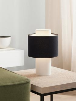 John Lewis Vicente Layered Fabric Mini Table Lamp - view 2, Black/White