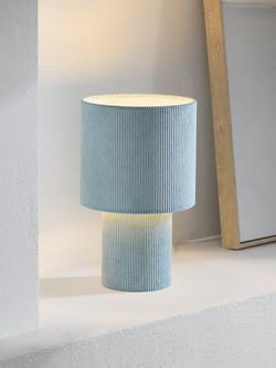 John Lewis Isaac Corduroy Table Lamp - view 2, Light Blue