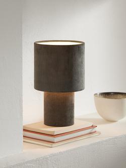 John Lewis Isaac Corduroy Table Lamp - view 2, Grey