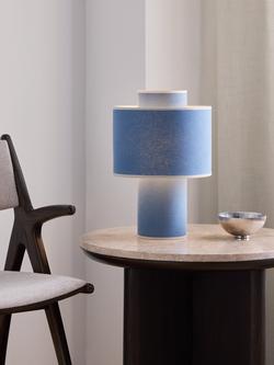 John Lewis Vicente Layered Fabric Table Lamp - view 2, Heritage Blue