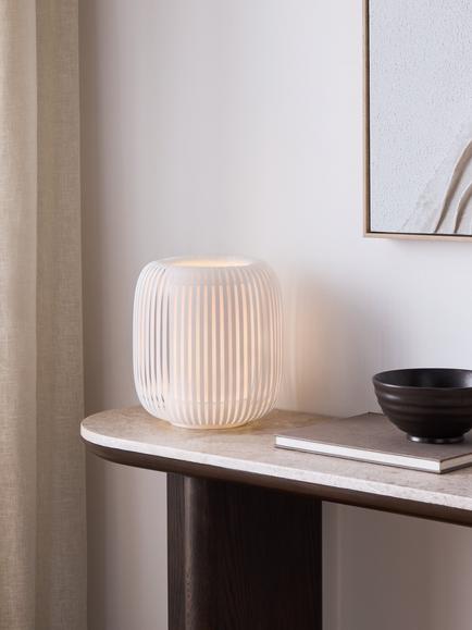 John Lewis Harmony Ribbon Table Lamp - view 2, White