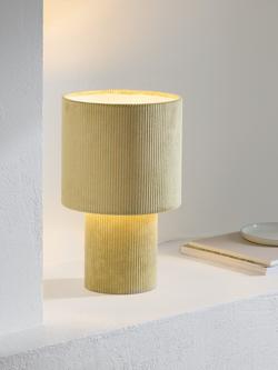 John Lewis Isaac Corduroy Table Lamp - view 2, Pistachio