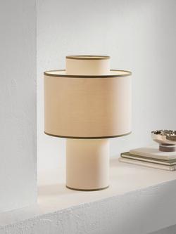 John Lewis Vicente Layered Fabric Table Lamp - view 2, Sage Green