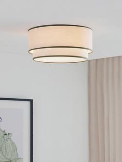 John Lewis Vicente Fabric Semi Flush Ceiling Light - view 2, Sage Green