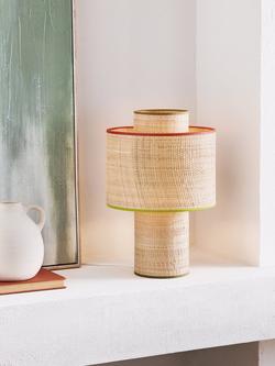 John Lewis Vicente Layered Raffia Table Lamp, Natural - view 2, Natural