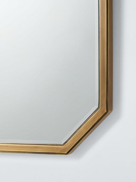John Lewis Marlborough Metal Wall Mirror, 81 x 61cm, Antique Brass - view 2, Brass Antique