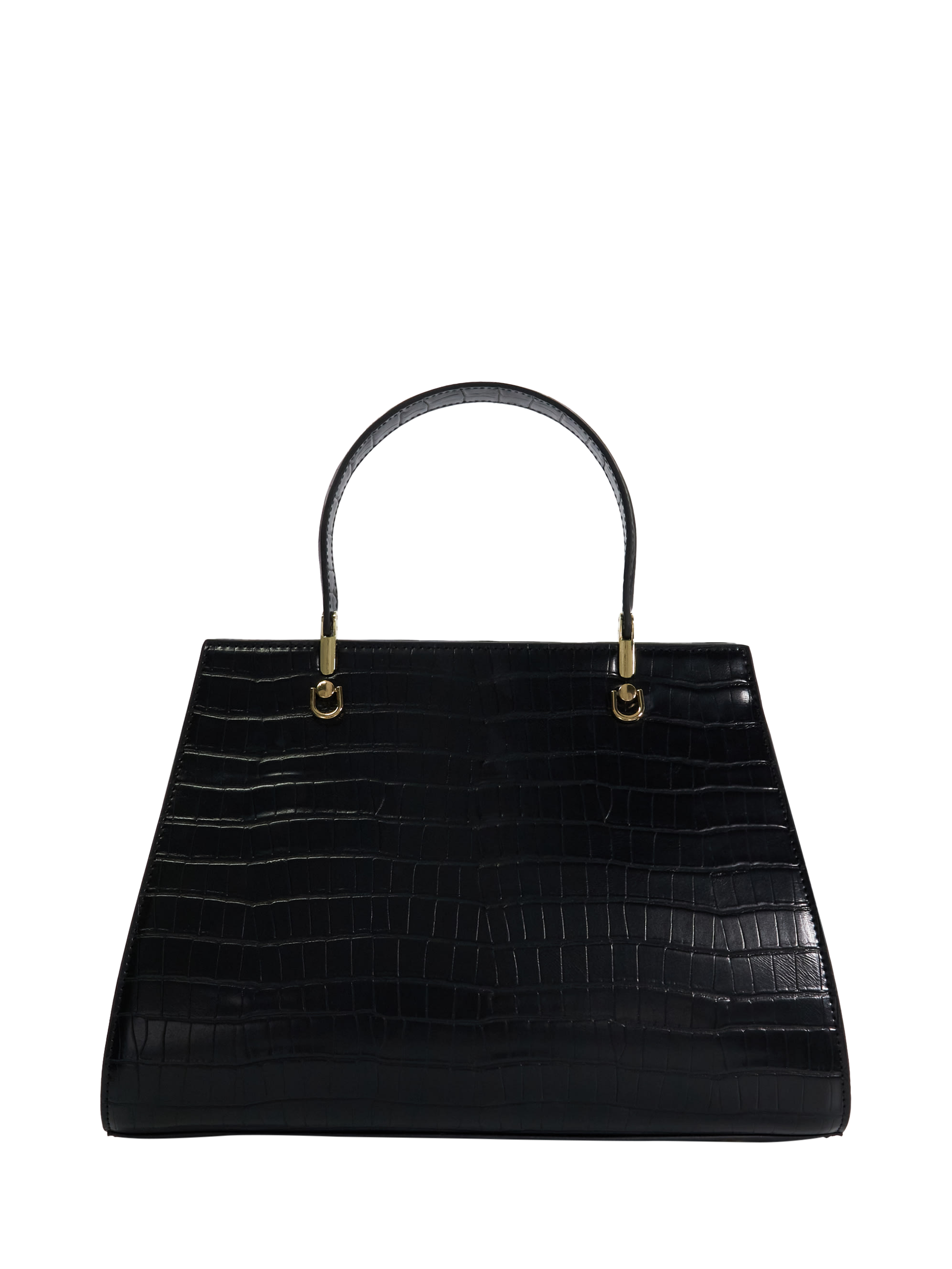 Dune Dante Large Croc Effect Top Handle Bag Black