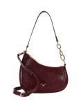 Dune London Direction Reptile Effect Shoulder Bag, Berry