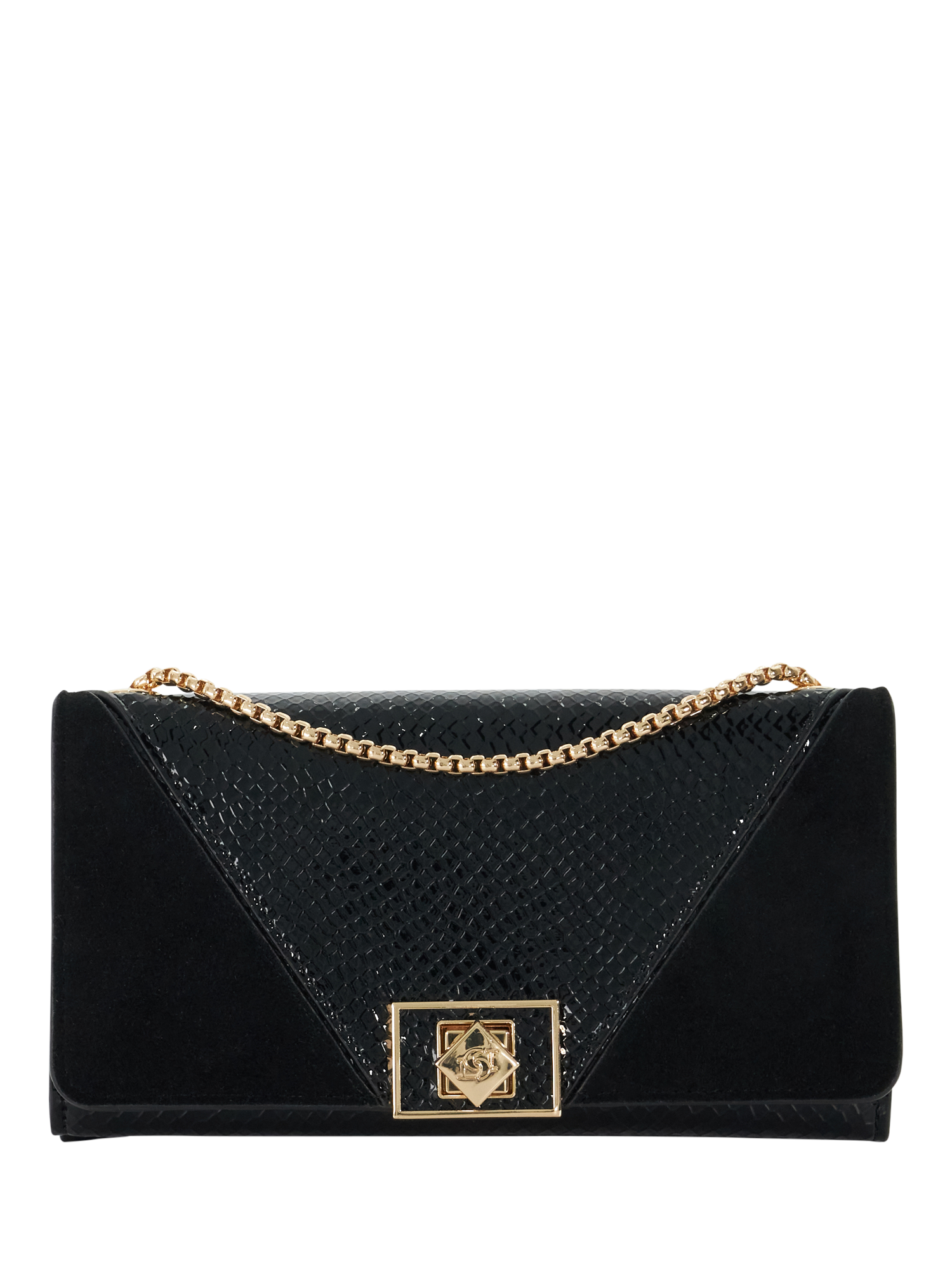 Dune Styled Chain Handle Shoulder Bag Black