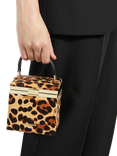 Dune Everlong Structured Evening Micro Box Bag, Leopard