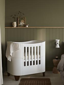 Gaia Baby Serena Mini Cot, Mattress, Mattress Protector and Sheets Bundle - view 2, White/Walnut