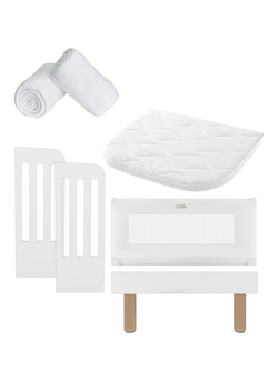 Gaia Baby Serena Bedside Crib Add-On Bundle, White/Natural