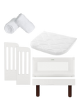 Gaia Baby Serena Bedside Crib Add-On Bundle, White/Walnut