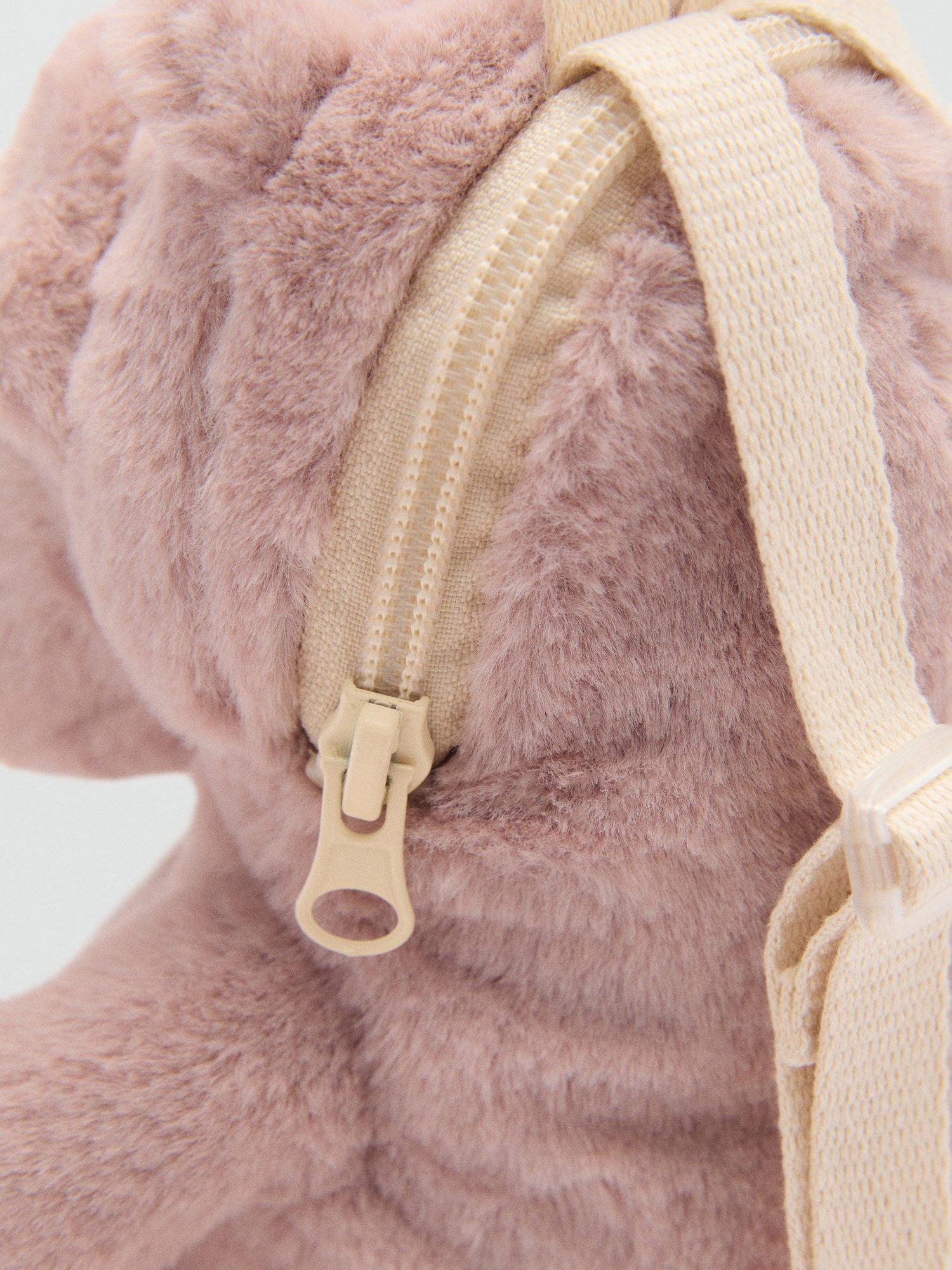 Mango Fluffy Hippopotamus Backpack Pastel Pink