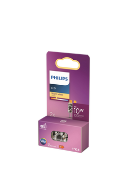 Philips 1.2W G4 LED Capsule Bulb, Pack of 2, Clear, Clear