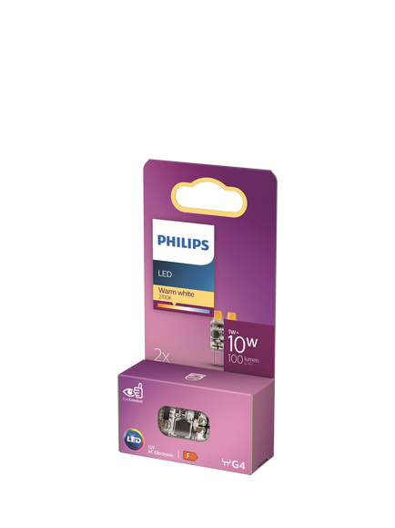 Philips 1.2W G4 LED Capsule Bulb, Pack of 2, Clear, Clear