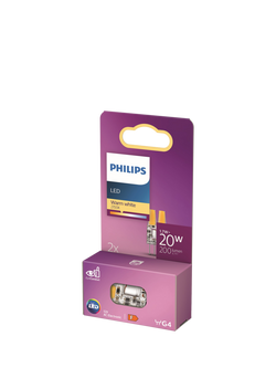 Philips 1.7W G4 LED Bulb, Warm White, Pack of 2, Clear