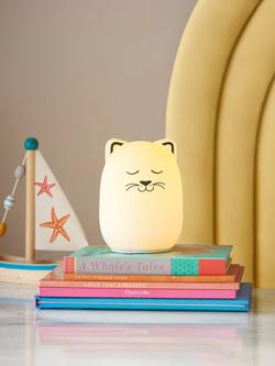 John Lewis Kids' Colour Changing Rechargeable Light - view 2, Oyster - Cat
