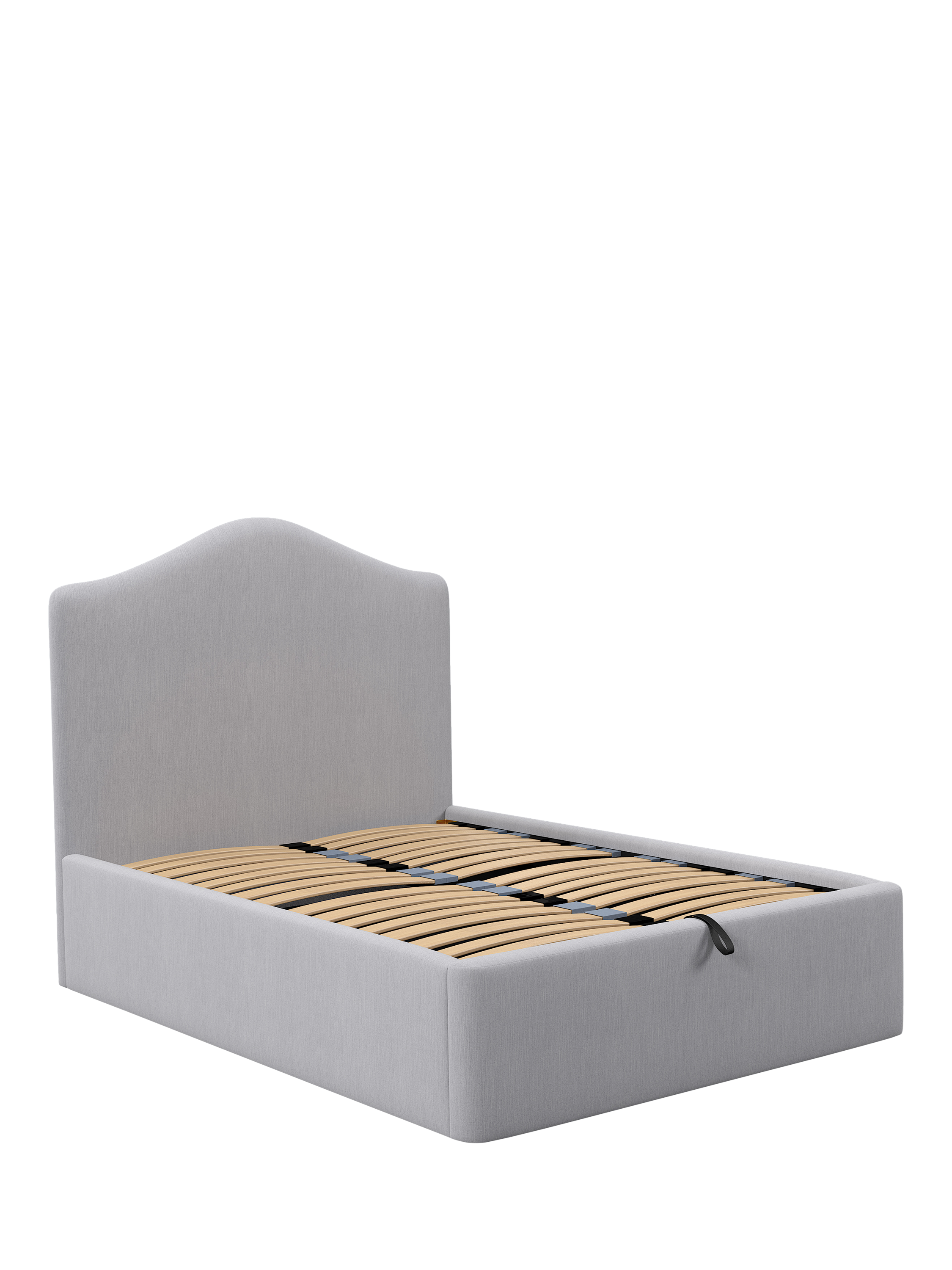 John Lewis Alice Ottoman Storage Upholstered Bed Frame, Double, Cotton Effect Grey