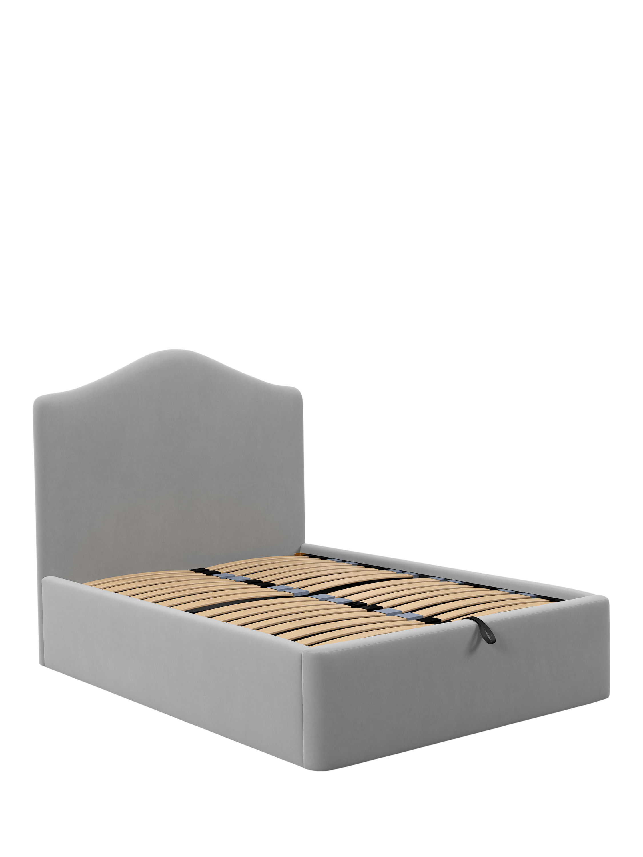 John Lewis Alice Ottoman Storage Upholstered Bed Frame, Double, Deep Velvet Steel