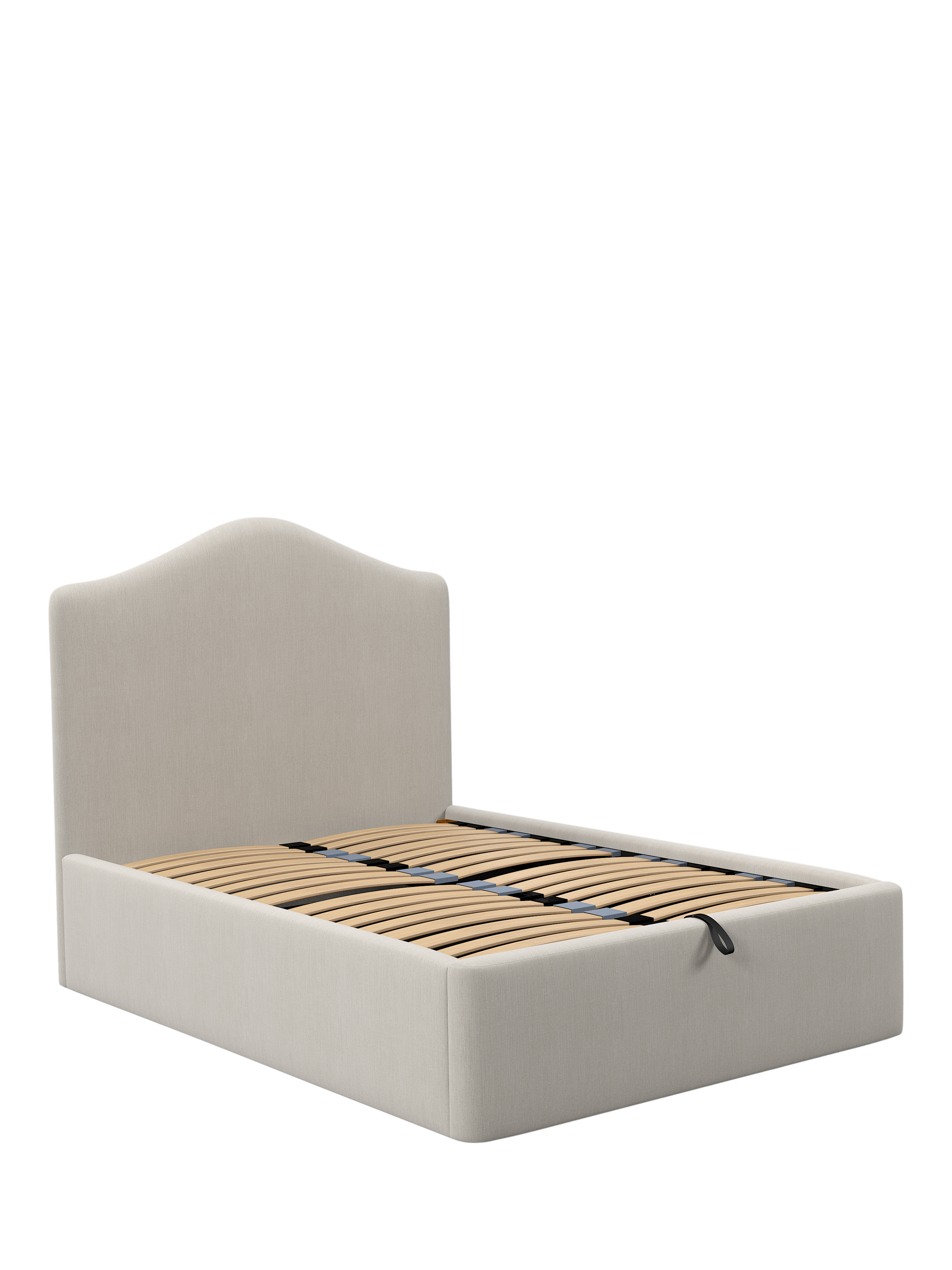 John Lewis Alice Ottoman Storage Upholstered Bed Frame, King Size, Cotton Effect Beige