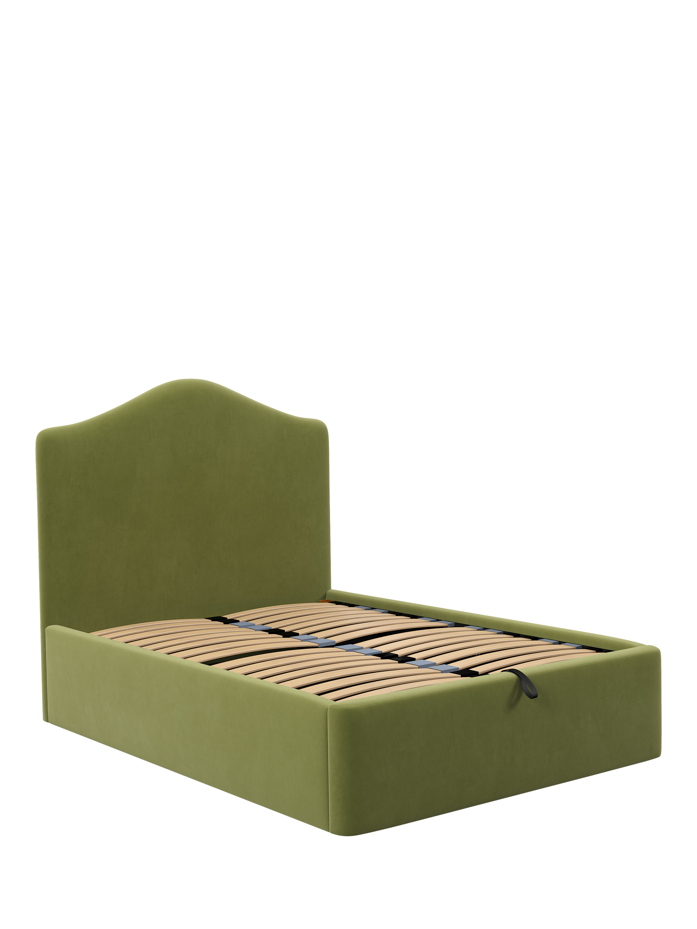 John Lewis Alice Ottoman Storage Upholstered Bed Frame, King Size, Deep Velvet Olive