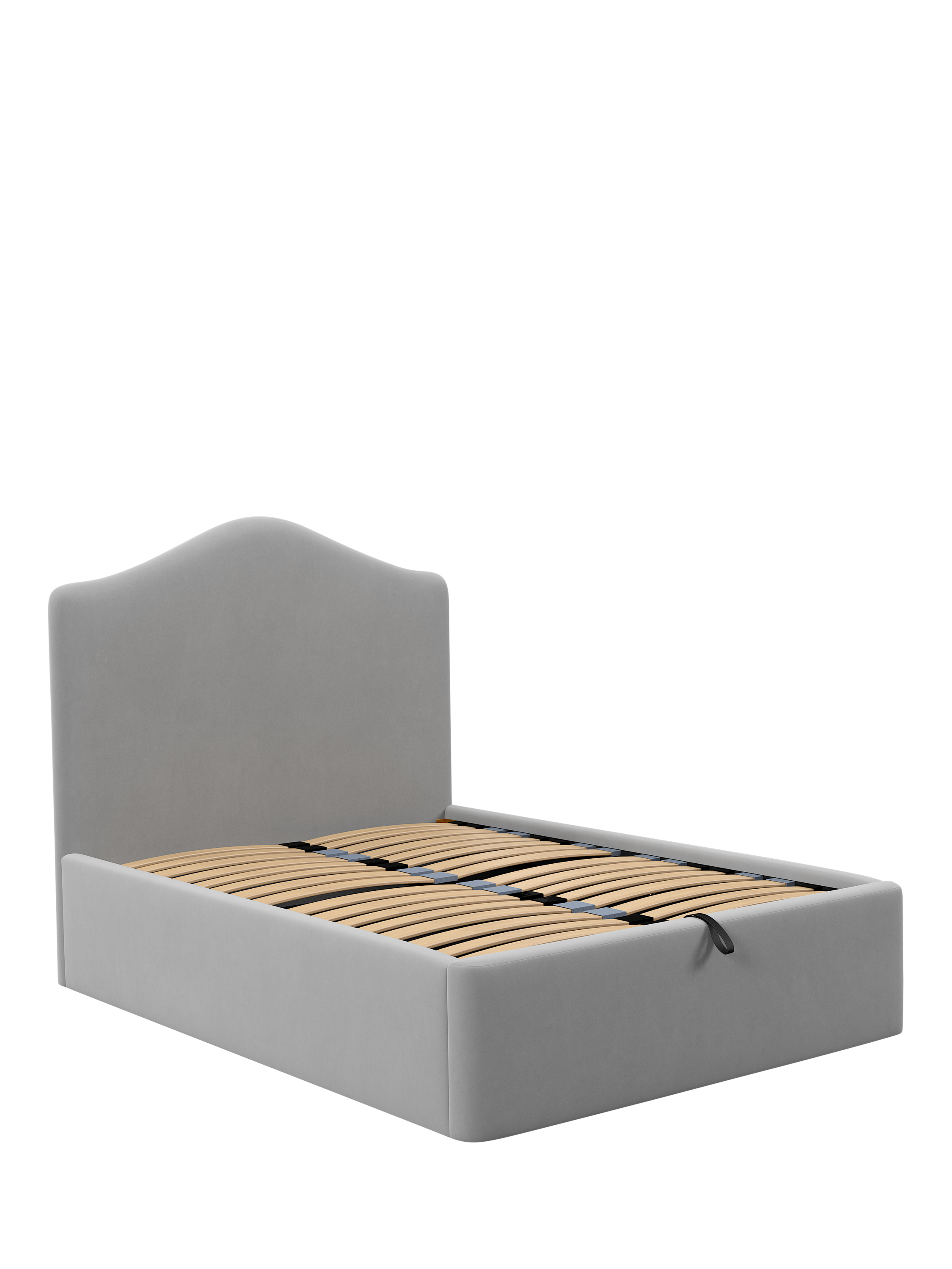 John Lewis Alice Ottoman Storage Upholstered Bed Frame, King Size, Deep Velvet Steel