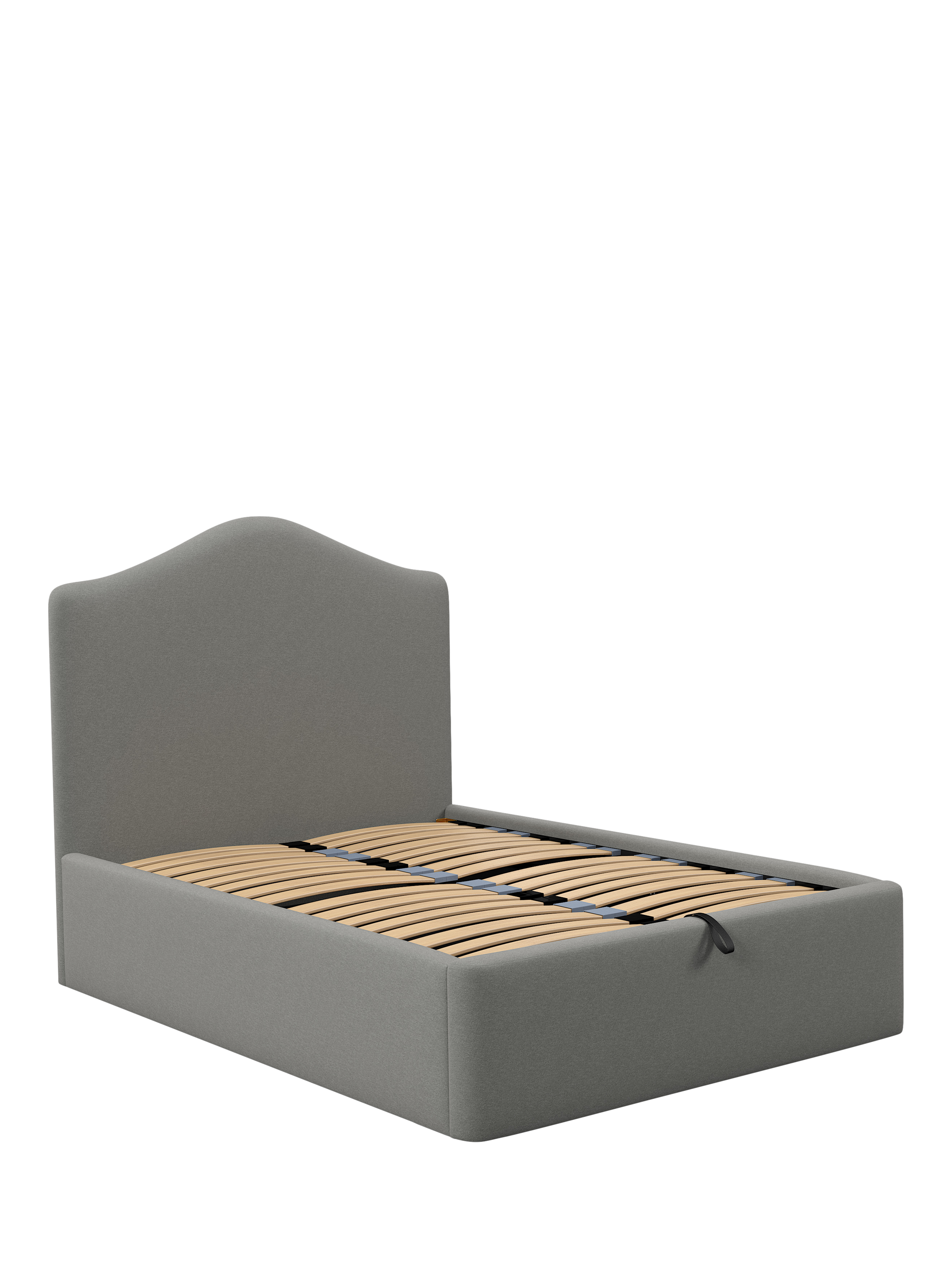 John Lewis Alice Ottoman Storage Upholstered Bed Frame, King Size, Soft Twill Smoke Grey