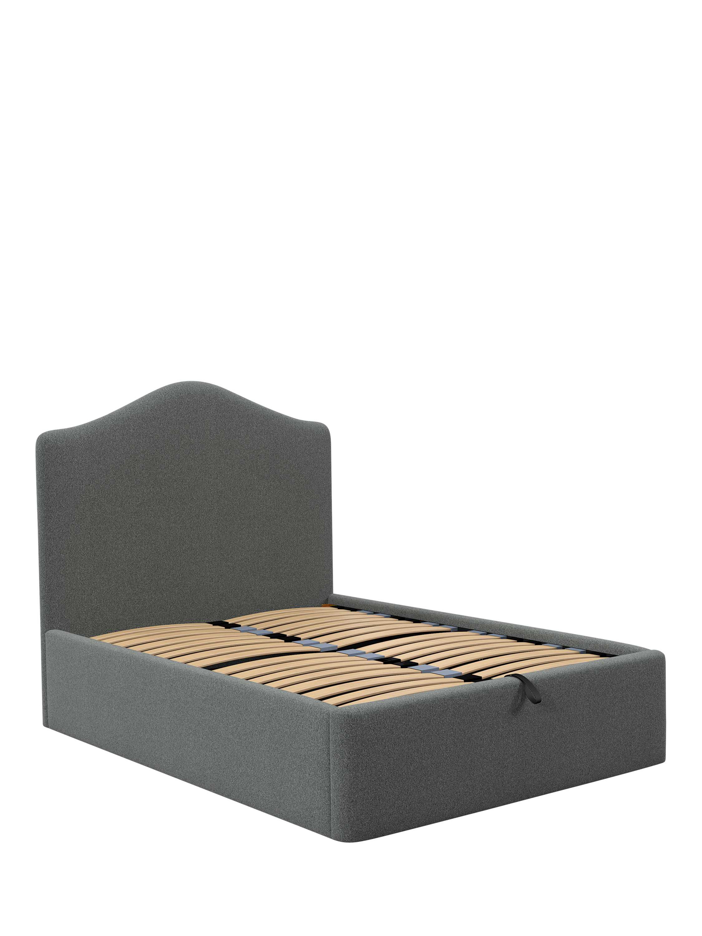 John Lewis Alice Ottoman Storage Upholstered Bed Frame, Super King Size, Brushed Tweed Grey