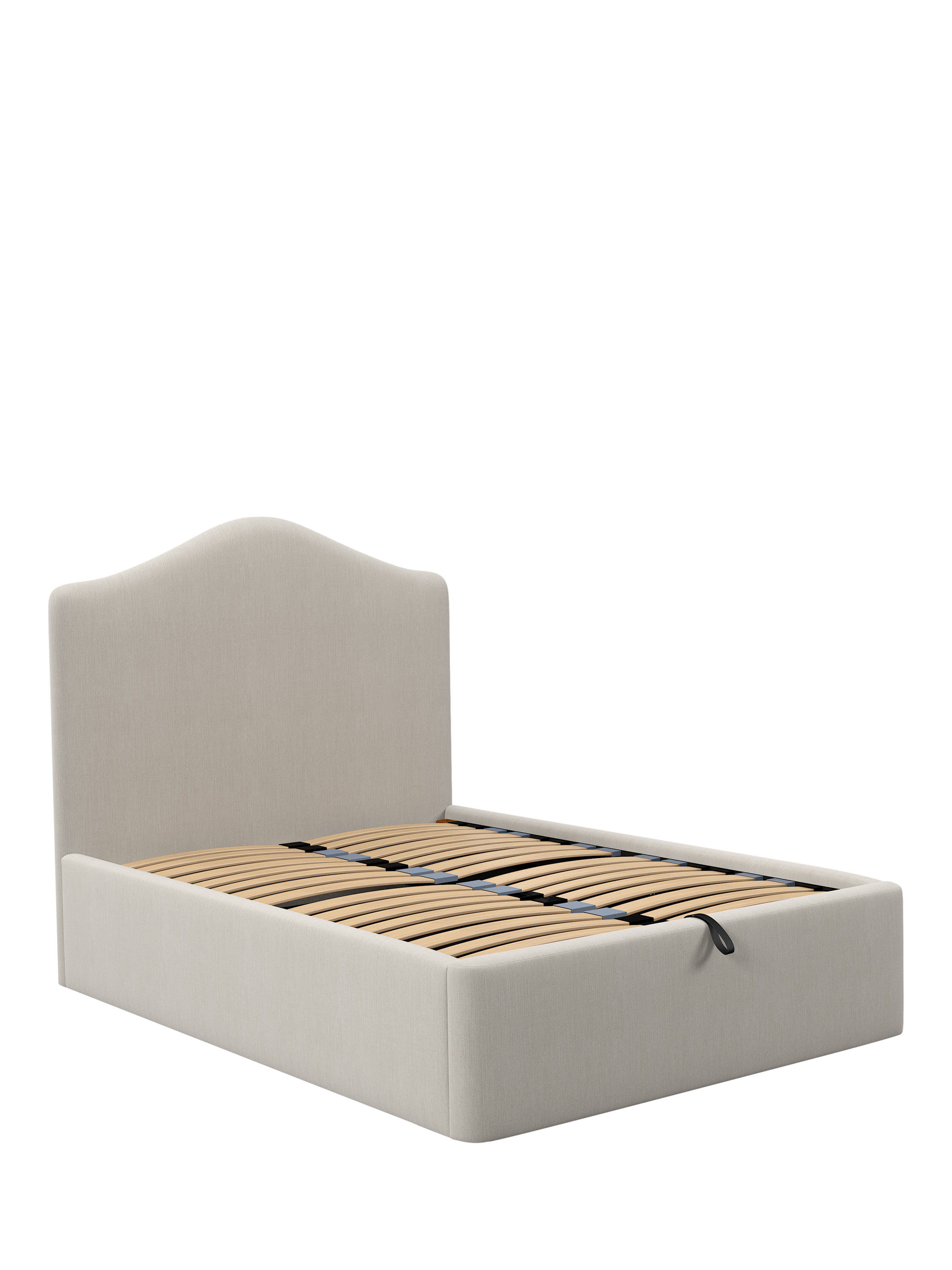 John Lewis Alice Ottoman Storage Upholstered Bed Frame, Super King Size, Cotton Effect Beige