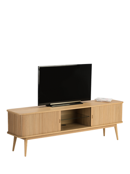 John Lewis Grayson Large TV Unit, Dark Brown, Oak
