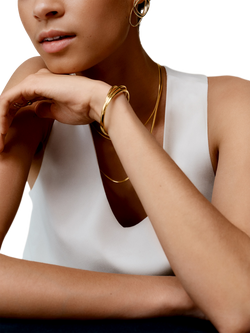 Monica Vinader Nura Wrap Bangle, Gold - view 2, Gold