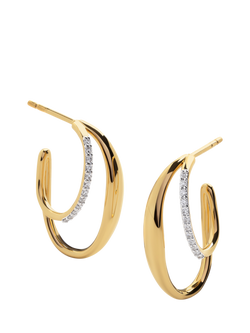 Monica Vinader Lab Grown Diamond Nura Earrings, Gold, Gold