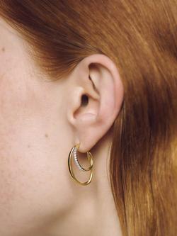 Monica Vinader Lab Grown Diamond Nura Earrings, Gold - view 2, Gold