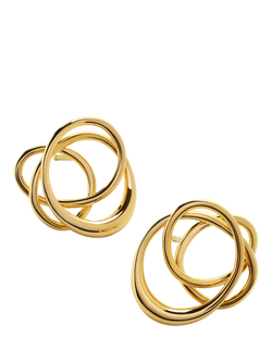 Monica Vinader Nura Wrap Stud Earrings, Gold, Gold