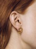 Monica Vinader Nura Wrap Stud Earrings, Gold