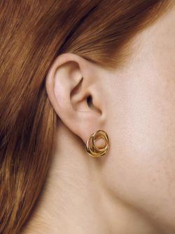 Monica Vinader Nura Wrap Stud Earrings, Gold - view 2, Gold